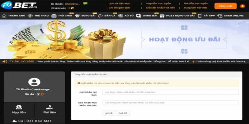 Rút tiền i9bet về tài khoản ngay chỉ với vài cú click